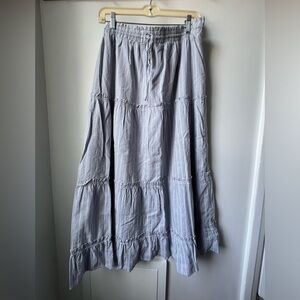 Tiered Chambray Eyelet Maxi Skirt from Madewell size L